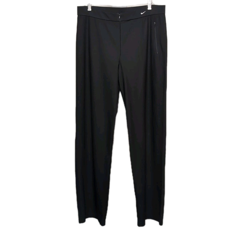 90s Nike Dri-Fit Active‎ Pant Womans XL 16-18 32.5 Inseam Black Zip Front/Pocket